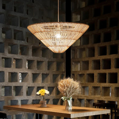 Nordic Umbrella Rattan Pendant Light Wabi sabi pendant lamp