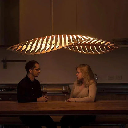 Japanese Wabi Sabi Leaf Chandeliers Art designer Fish Bone Retro Minimalist Pendant Light