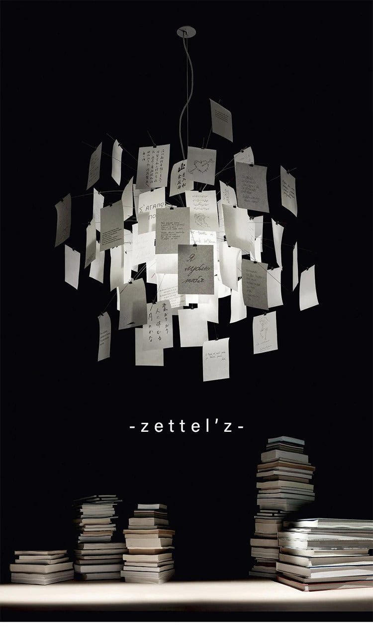 Zettel'z Pendant Light DIY Ingo Maurer Zettel chandelier for Living Room Kitchen Cafe Bar Decoration led Designer Pendant lamp