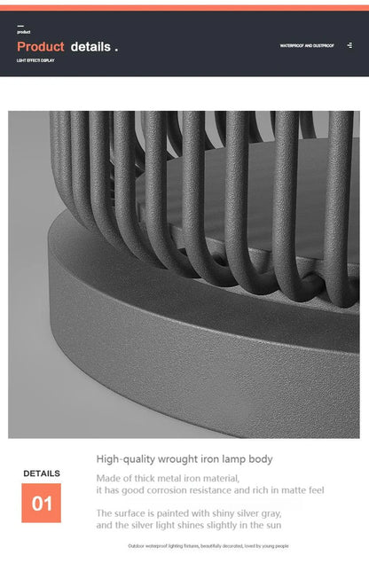 Outdoor wall column head lamps Waterproof solar floor lights  Pillar Wall lighting LED