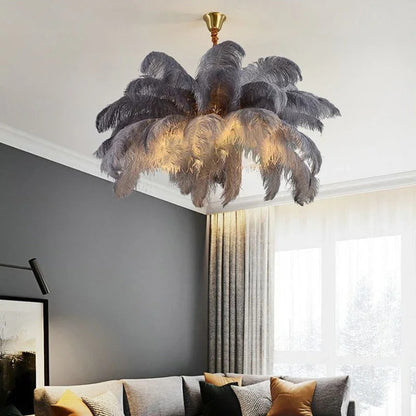 Ostrich Feather Chandelier Decor hall light