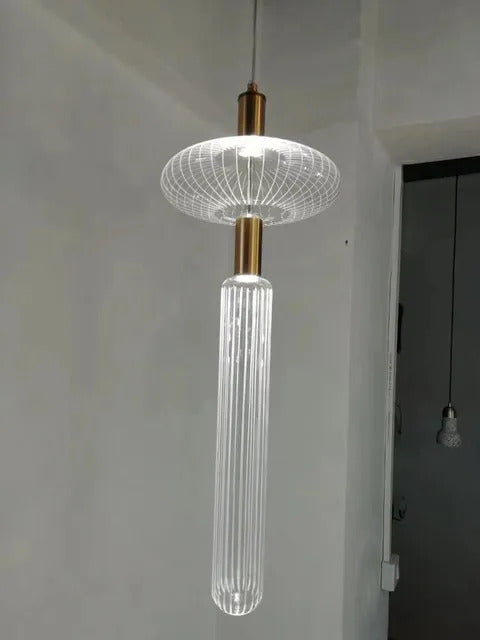 Cipher Multi Pendant light Luxury Clear Glass pipe Chandelier