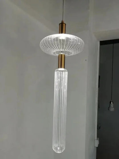 Cipher Multi Pendant light Luxury Clear Glass pipe Chandelier