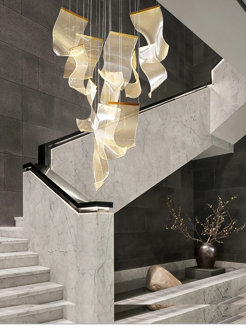 Rinkle Suspended Lights Modern Guide stairwell Chandelier