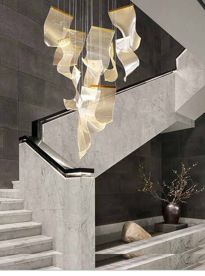 Rinkle Suspended Lights Modern Guide stairwell Chandelier