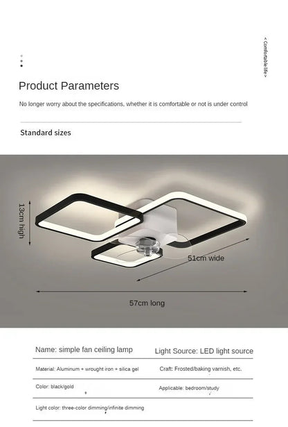 Nordic Ceiling Fan Lamp Home Living Room Modern Minimalist Restaurant Ceiling Lamp