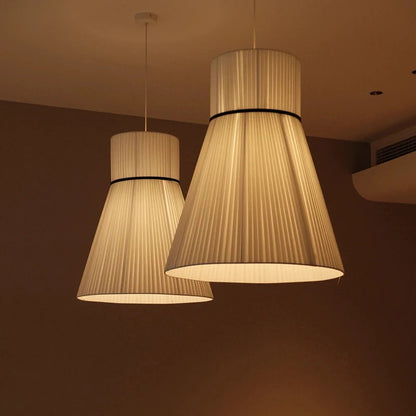 Wabi Sabi White Fabric Pendant Lamp Nordic Restaurant Decoration Cloth Chandelier