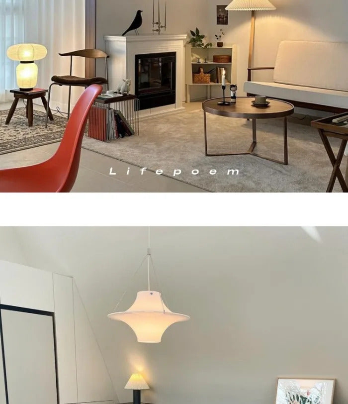 Modern Cream UFO Pendant Lights Nordic Design Dining Table Hanging Chandelier