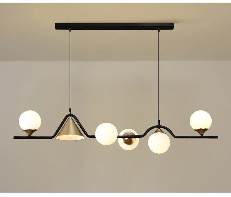 Lustre de vidro escandinavo, candeeiro suspenso, lustre de teto para cozinha e sala de jantar.