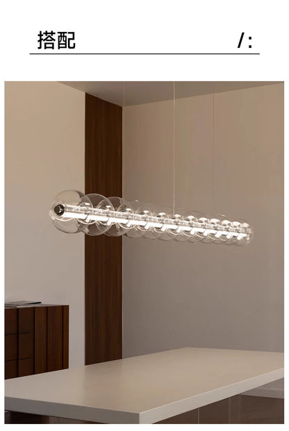 Italian Glass Bubble Pendant Light Dining Room Table Luce Sferica Glass Linear Lights Chandelier for Kitchen Island Bar Counter