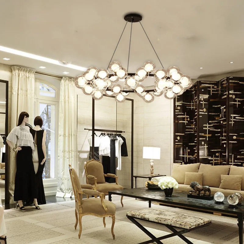 Nordic Round chandelier Glass Ball Chandeliers Living room ring scandinavian lamp fixtures