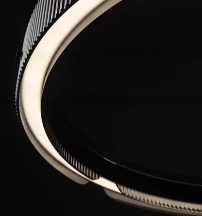 Modern black round chandelier Nordic simple glass lampshade ring LED pendant lights