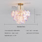 French Flower Crystal Chandelier Lamp Luxury Pink Glass Cream Petal Pendant Lights Living Room Bedroom Dining Room lighting