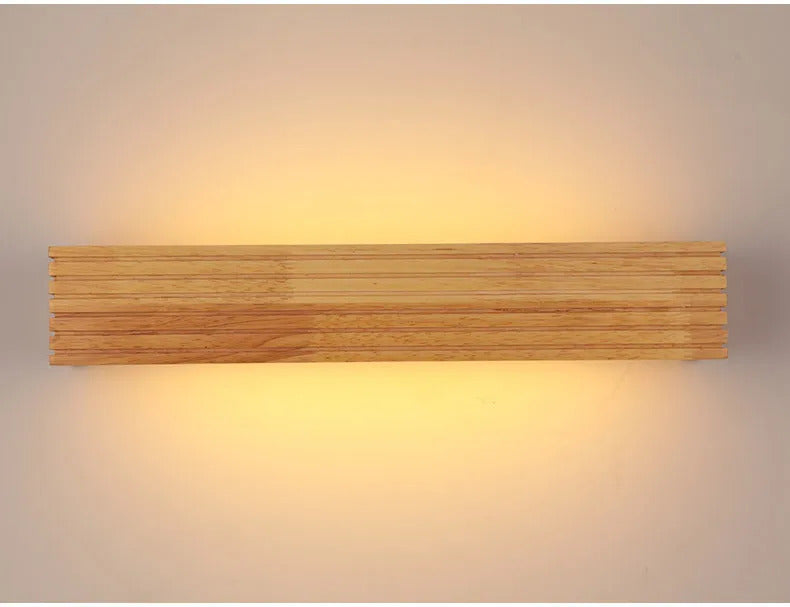 Modern Bathroom Mirror Wall Lamps Nordic Solid Wooden Linear LED Sconce light
