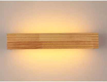 Modern Bathroom Mirror Wall Lamps Nordic Solid Wooden Linear LED Sconce light