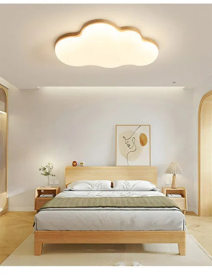 Modern Cloud Ceiling Light cute wooden cartoon Children's bedroom lighting