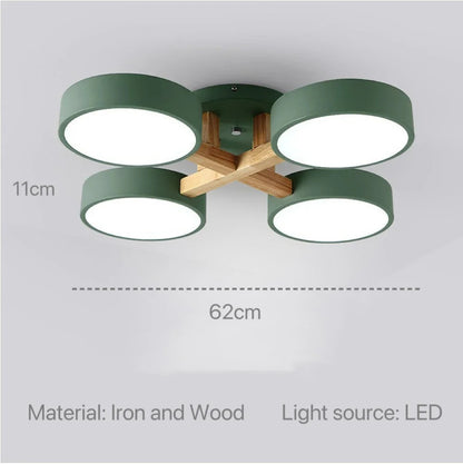 Modern Ceiling Lamp Bedroom Minimalist Wood Home Decor Lighting Fixtures