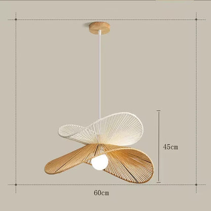 Wabi Sabi Rattan Chandelier Retro LED Weaving Pendant Lamp