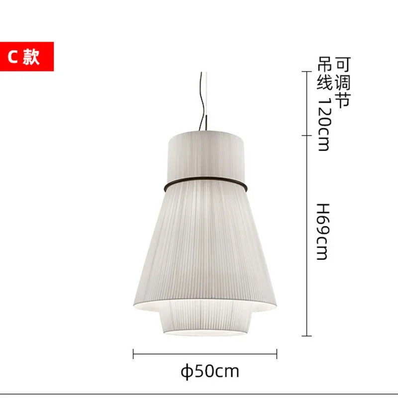 Wabi-sabi Style Pendant Lights Modern Fabric Pendant Lamp Minimalism Cloth Art Chandelier