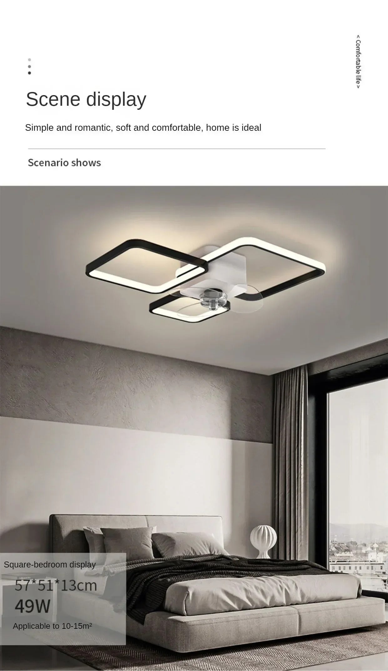 Nordic Ceiling Fan Lamp Home Living Room Modern Minimalist Restaurant Ceiling Lamp