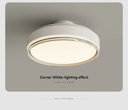 Modern Bladeless Ceiling Fans Round Flush Mount Fan Light
