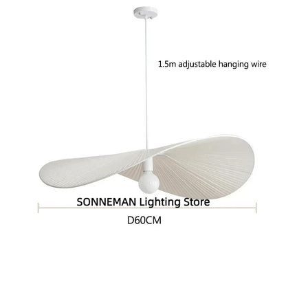 Nordic Fabric Hat Pendant Light Cream Style Led Pendant lamp