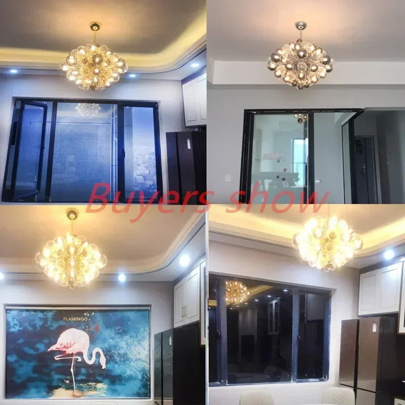 Candeeiro suspenso de vidro de luxo em estilo francês, estilo antigo, para bar, restaurante ou quarto acolhedor. 