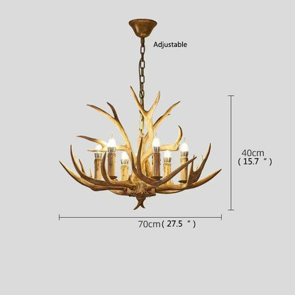 Christmas Style Antler Deer Chandelier for Living Room Loft Large Resin Deer Hanging Lamp Fixture Farmhouse BIg Hanging Light