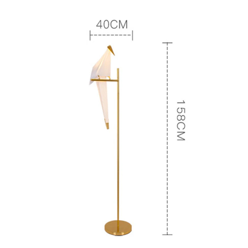 Perch Light table Lamp Led Designer Gold Origami Bird Standing Lamps For Living Room Creative Art Deco Safaside Corner Lamp
