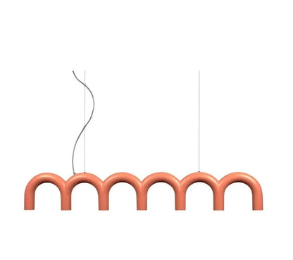 Oblure Arch Chandelier Post Modern Design Pendant Light for Coffee living Room Kitchen U shaped Lamp Blue Metal macaron lamp