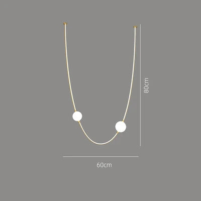 Postmodern glass ball chandelier nordic led curve light Dimmable staircase lamp