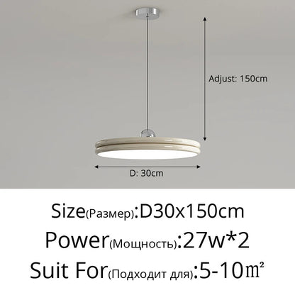French Flying Saucer Pendant Light Creative Design Extendable Rotating Long Pole Lamp