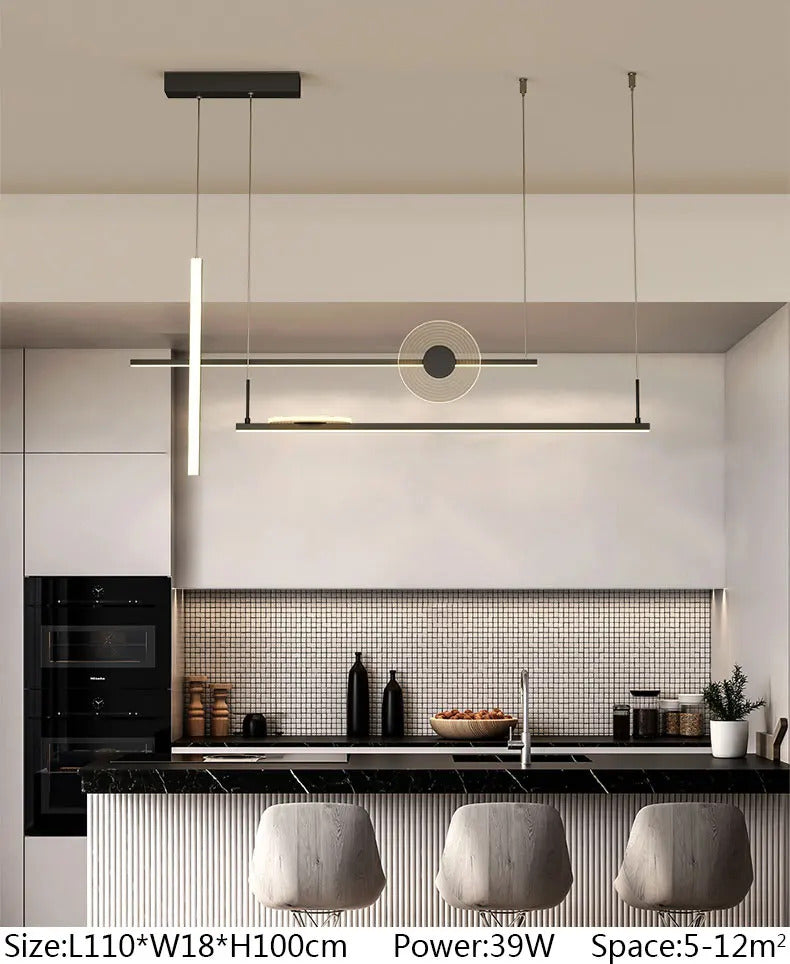 Modern black chandelier Led Nordic design minimalist acrylic lamp