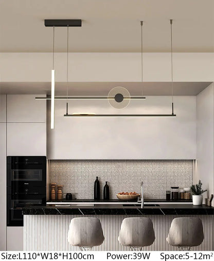 Modern black chandelier Led Nordic design minimalist acrylic lamp