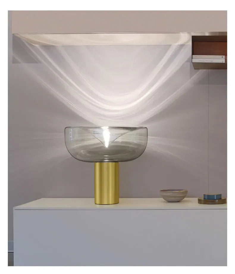 Modern Simple Bedside Table Lamp Nordic Light Luxury Radar Design Model Living Room Bedroom Bedside Light Glass Decorative LED