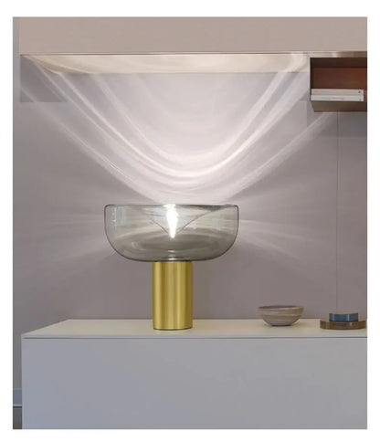 Modern Simple Bedside Table Lamp Nordic Light Luxury Radar Design Model Living Room Bedroom Bedside Light Glass Decorative LED