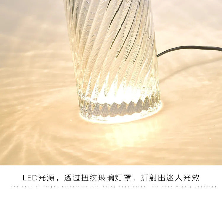 Nordic  personalized twisted glass desk lamp modern LED decorative lamp study bedroom bedside designer Table lamp