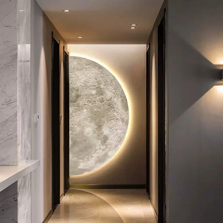 Moon Wall Painting Lamp Creative Minimalist Background wall sconce Wall picture light