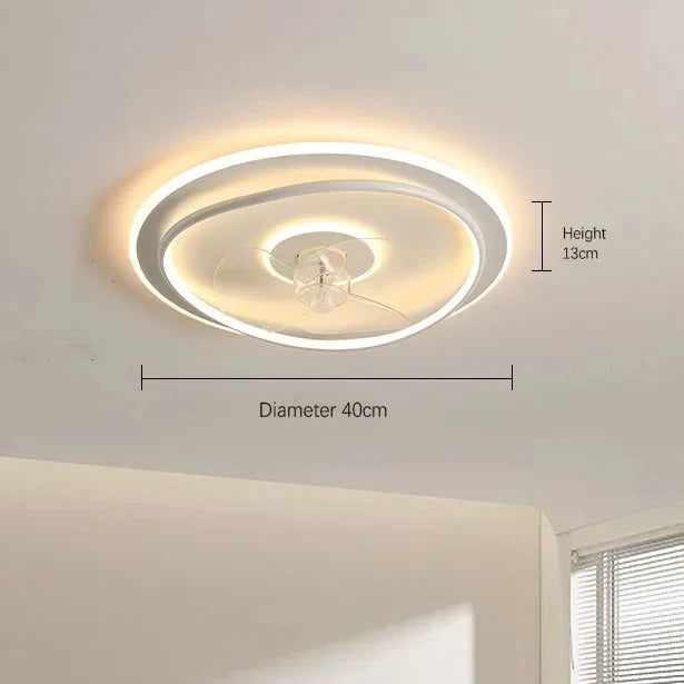 Modern LED Ceiling Fan Light Remote Dimming 6 Levels Silent Living Room lighting