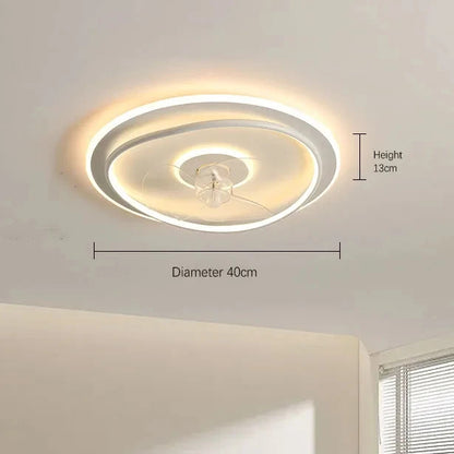 Modern LED Ceiling Fan Light Remote Dimming 6 Levels Silent Living Room lighting