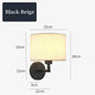 Bedside Wall Lamp LED Fabric Lampshade With 3W 360° Rotation Spotlight Reading lights