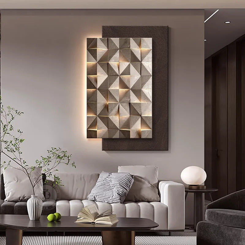 Italy Designer Geometric Wall Lamp Square Mounted Background Hallway Sconce lighting