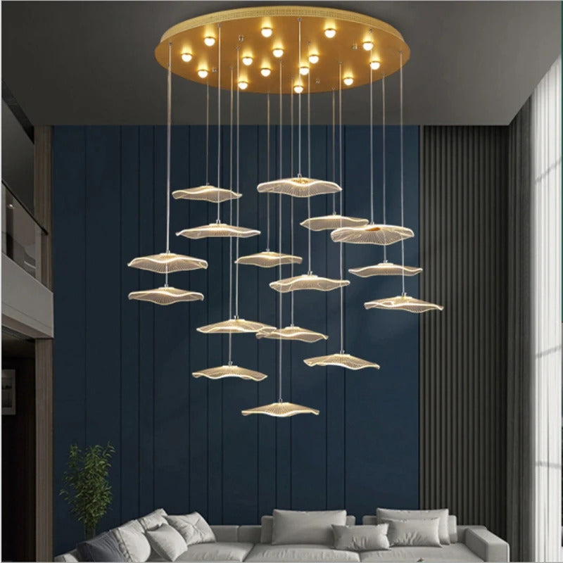 Lotus Leaf Design Acrylic Lustrous Modern Chandelier flower chandelier
