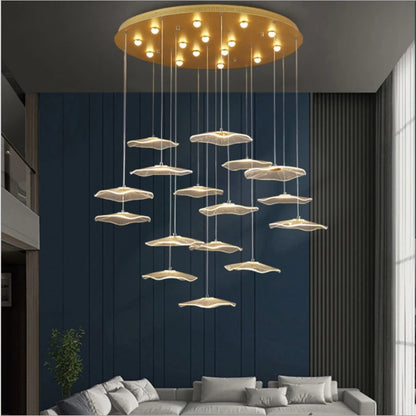 Lotus Leaf Design Acrylic Lustrous Modern Chandelier flower chandelier