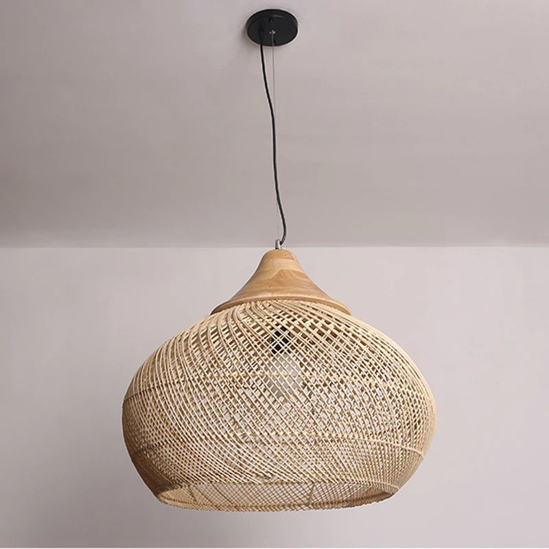 Rattan pendant light vintage Wabi-sabi Lights