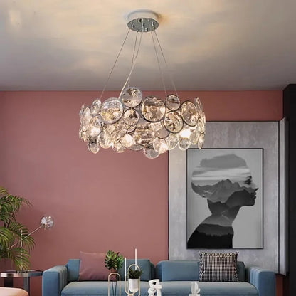 Chrome Round Crystal Chandelier