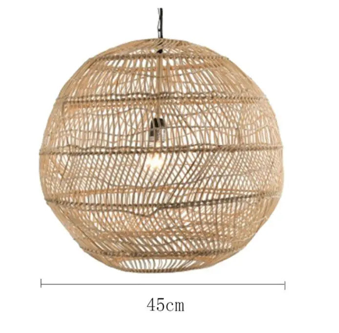 Natural Rattan wicker hanging lamp Chinese Style suspension
