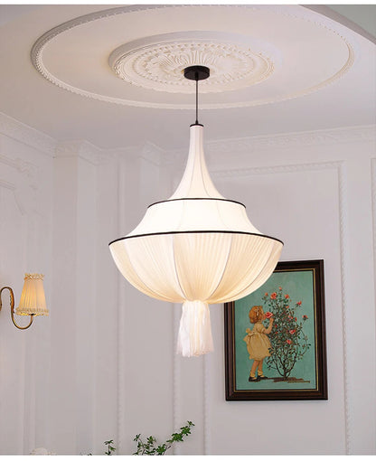 Vintage Cloth Pendant Light French Medieval Pendant Lamp