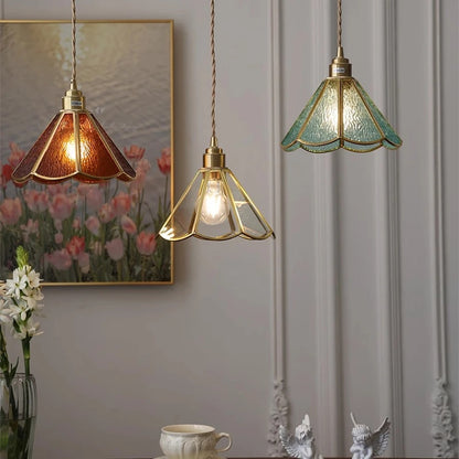 Art Nouveau Stained Glass Pendant Light