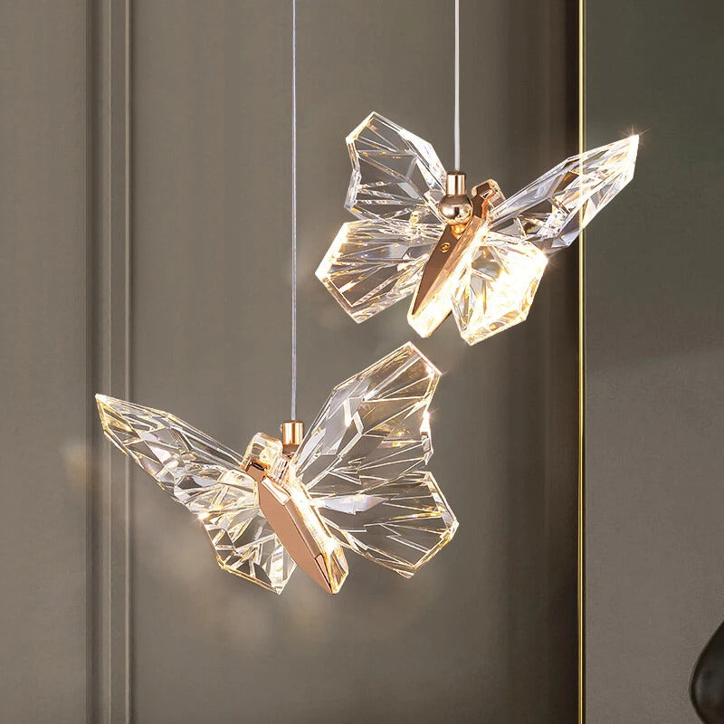 Crystal butterfly lamp Nordic Luxury Crystal Staircase Chandelier